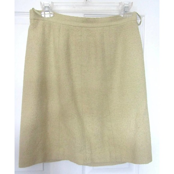 CHANEL Light Mustard Yellow Skirt 2 Piece Suit, Size 42 - Picture 7 of 12